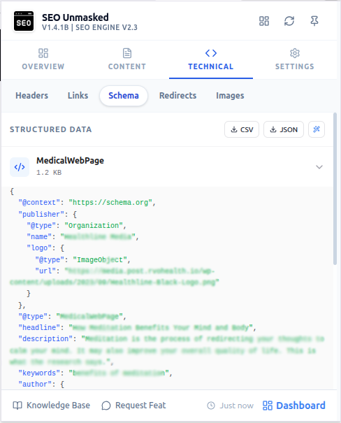 JSON-LD Schema Validation Screenshot